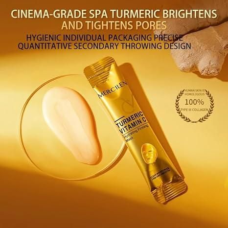 🌿✨ Turmeric Vitamin C Firming Mask (10 Pc Tube) – Glow, Firm & Hydrate Naturally ✨🌿