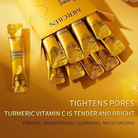 🌿✨ Turmeric Vitamin C Firming Mask (10 Pc Tube) – Glow, Firm & Hydrate Naturally ✨🌿