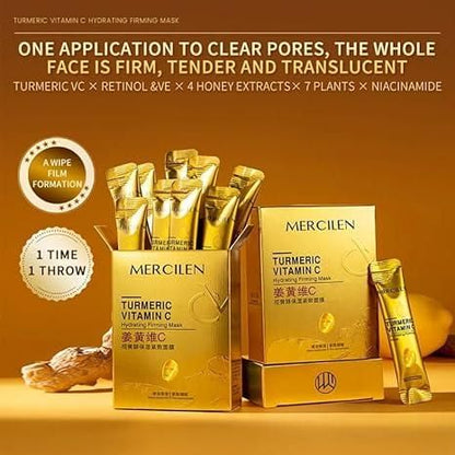 🌿✨ Turmeric Vitamin C Firming Mask (10 Pc Tube) – Glow, Firm & Hydrate Naturally ✨🌿