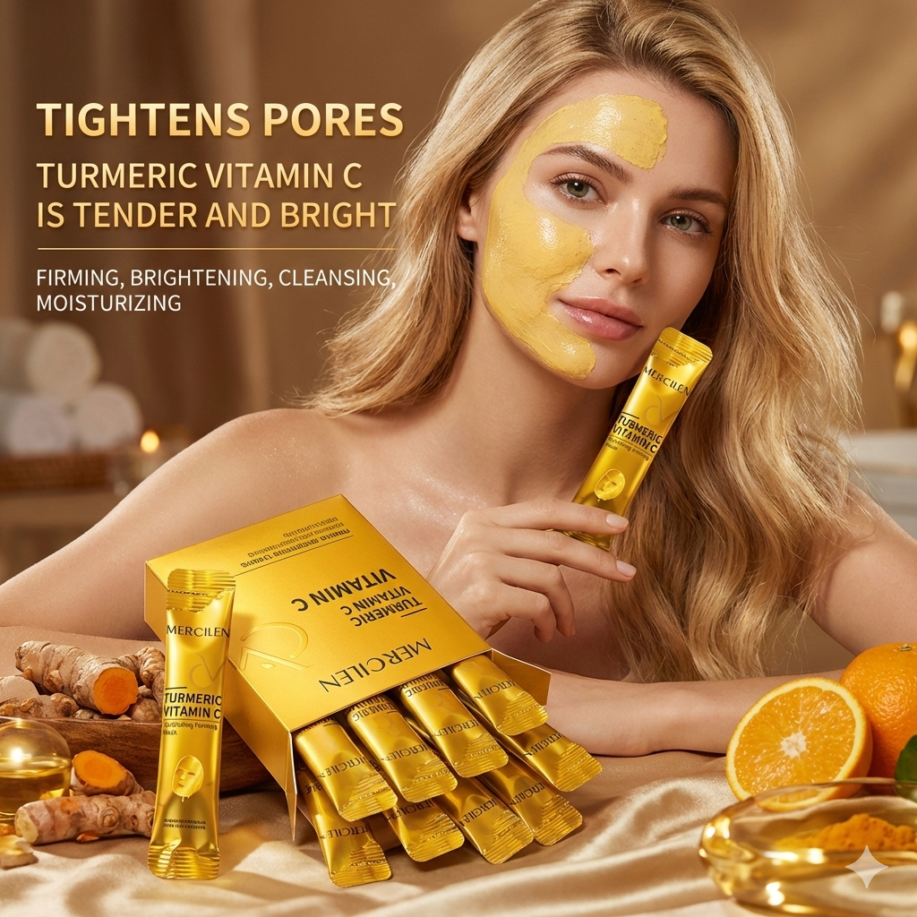 🌿✨ Turmeric Vitamin C Firming Mask (10 Pc Tube) – Glow, Firm & Hydrate Naturally ✨🌿