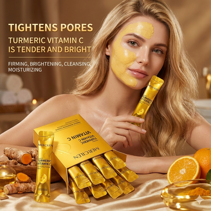 🌿✨ Turmeric Vitamin C Firming Mask (10 Pc Tube) – Glow, Firm & Hydrate Naturally ✨🌿
